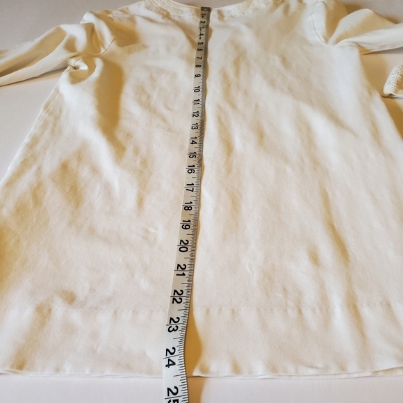 Lilly Pulitzer White Embroidered Trim Stretch Knit 3/4 Sleeve Tunic Sz xs - Picture 8 of 10
